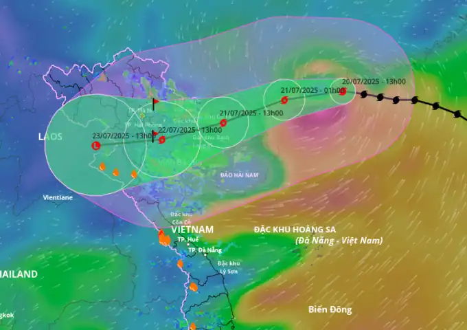 태풍 위파, 21일 통킹만 진입 후 베트남 상륙