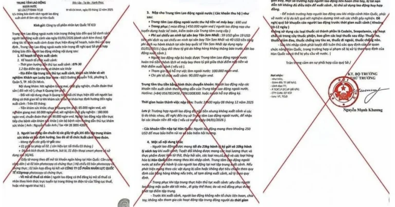 가짜 문서로 한국으로의 노동자 유인