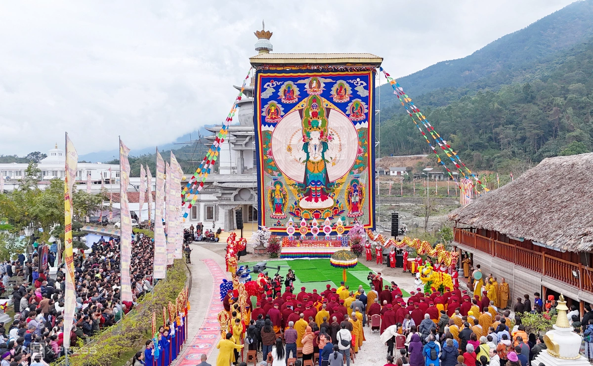 떠이티엔 만달라 대탑서 사흘간 '기복 평안 법회' 개최... 갸왕 드룩파 법왕 주관