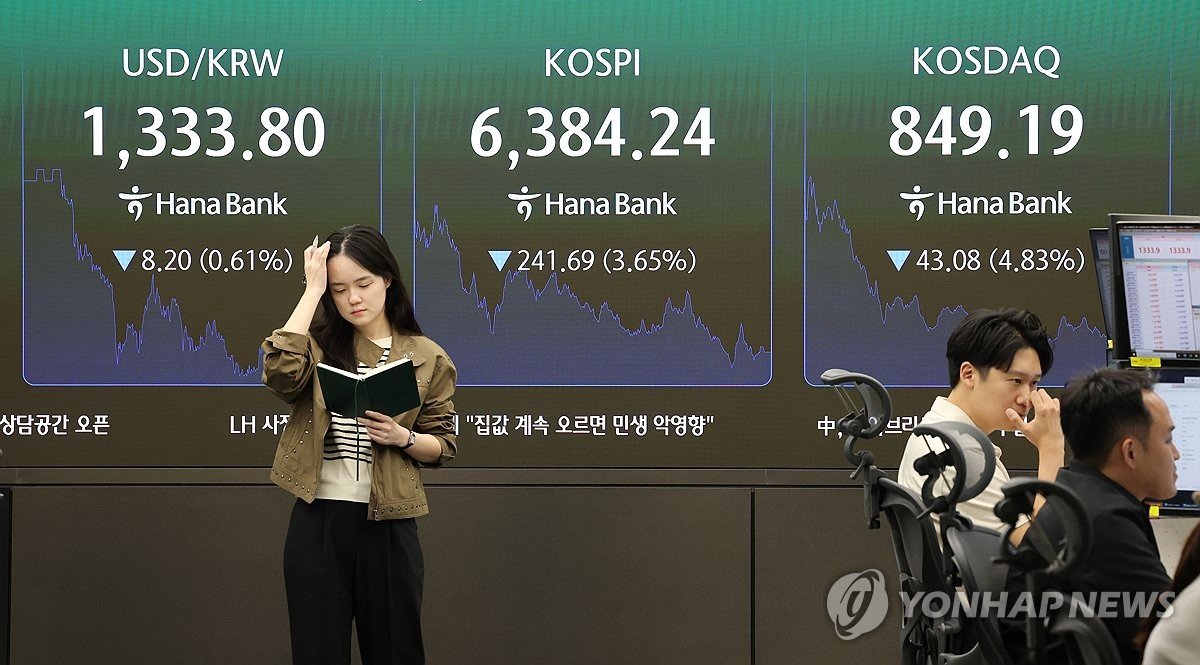 코스피, 삼성전자 호실적에도 3.7% 급락…외국인 2조 순매도